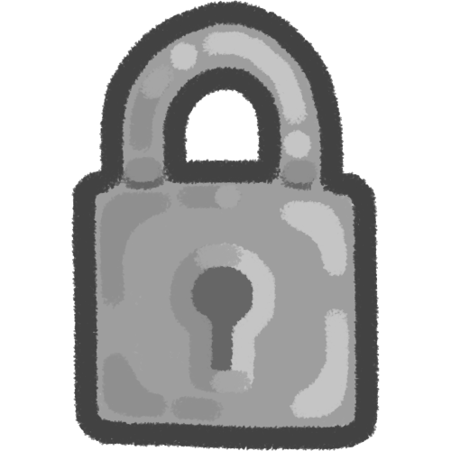 a grey lock, outlined in a dark grey with a medium grey key hole. there’s various shadows and highlights